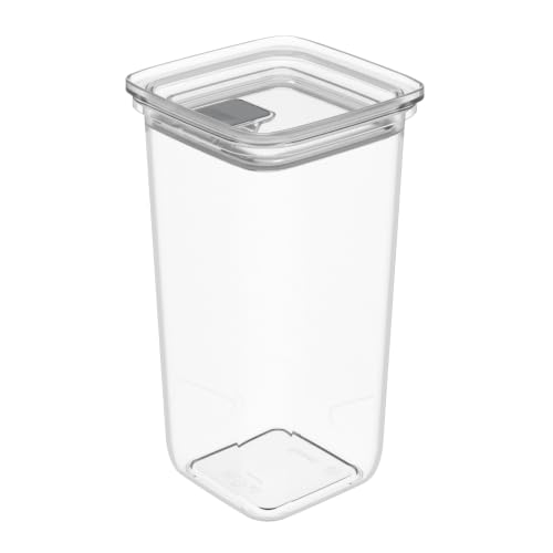 Image of All Time Modular Plastic Storage Container 950ml | BPA Free Food Grade Kitchen Storage Jar with Silicone Lid | Airtight Stackable Canister for Snacks, Dry Fruits & Pantry Storage - Transparent