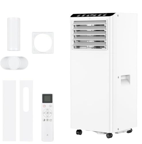 Air Conditioning Unit Portable 7000 BTU, 5-in-1 Air Conditioners Cooling Dehumidifier Fan & Sleep Mode 24H Timer, 3-Speeds Air Conditioners, Remote Control, Window Kit for Rooms Up to 376sq.ft
