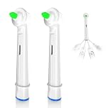 2 testine di ricambio per spazzolino interdentale, compatibili con testine Braun Oral-B per la pulizia di bretelle, fessure, denti posteriori, ponti