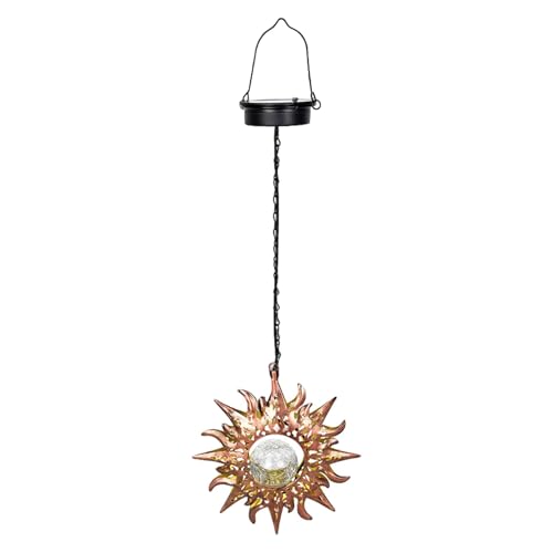 Lampe solaire de jardin en verre craquelé : lanterne étanche pour une déco extérieure magique