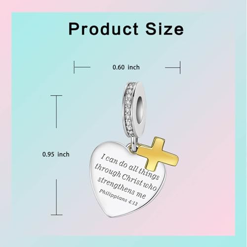 Image of LUXILLA Love You Best Friend Grandma Wife Heart Charm 925 Sterling Silver Charms Fit for Bracelets Necklace Jewelry Gift for Women