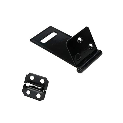 Image of Black Padlock Hasp,Door Slide Latch Lock Sliding Bolt,2.5 Inch | Set of 16,Black Painted Iron Lock,with Screws, for Home Yard Garden