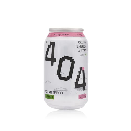 Image of 404 Clean Energy Water - Any Flavour | Mixed Berries, Tropical Mint or Lychee | Natural Caffeine & L-Theanine | Pack of 1 x 355 ml