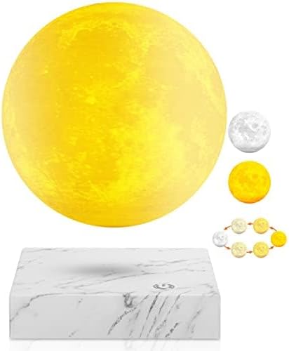 Floating Moon Lamp,Levitating Moon Lamp ，3 Colors LED Night Light ，Realistic Moon Display, Magnetic Levitation Ball, Spinning & Floating, Cool Gadgets Gifts, Home Office Decor