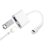 Haoano iPhone USB交換アダプター 2in1 急速充電/高速双方向データ転送 usb ライトニング 交換 カメラアダプタ 設定不要 データ/写真/ビデオ/音声ファイル転送 iPhone14/13/12/SE/iPad/カメラ/カードリーダー/USBメモリ/キーボード/マウス対応