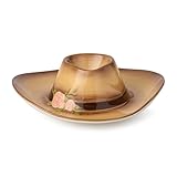 Rosewood 3-D Cowgirl Hat Chip & Dip Server, 15.5x14x4.5-Inch, Hand-Painted Western Design with Floral Accents, 8-Ounce Dip Compartment, Durable & Stylish for Parties & Rustic DΓ©cor