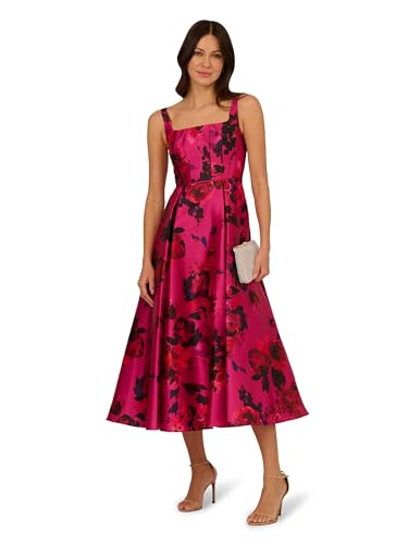 Image of Adrianna Papell Women's Rose Jacquard Ankle Dress