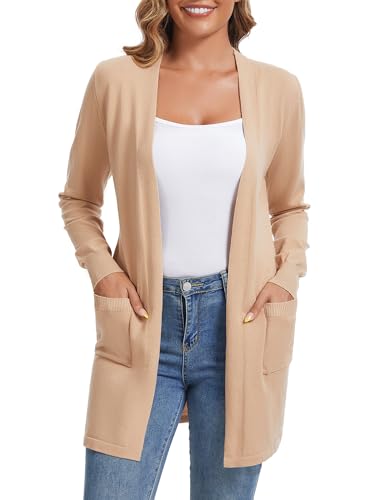 Image of Cardigan for Women Casual Long Sleeve Open Front Cardigan Sweaters with Pockets