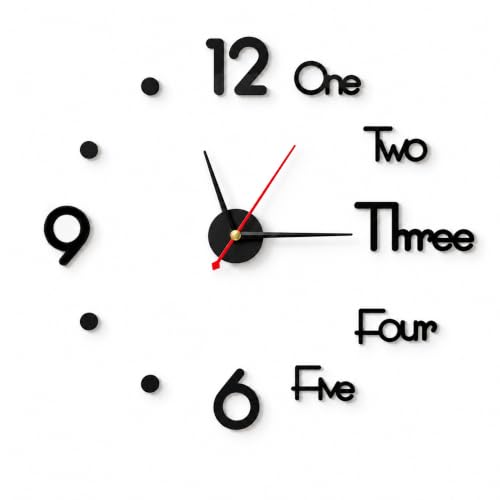 Image of Sehaz Artworks DIY Borderless Silent Wall Clock for Bed Room - 30 X 30 Cm
