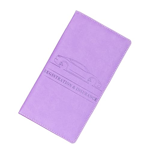 Generic Car Document Holder, Auto Registration Insurance Card Holder PU Leather Car Organizer for Driver License ID Cards with Magnetic Shut Design Fits Sun Visor Glovebox (#6)