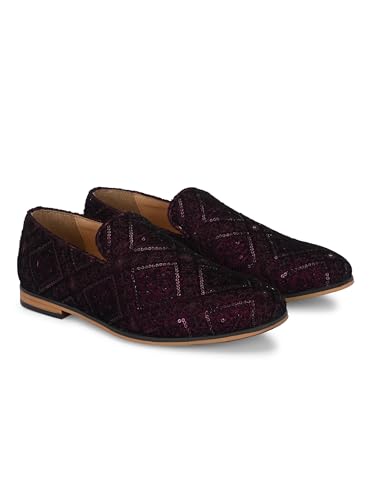 Image of San Frissco Men's Loafers Ethnic Mojaris Casual Slip On Shoes /Soft Cushioned Footbed Insole with TPR Sole /Stylish Lightweight Mojaris Perfect for Party Weddings Festive Season