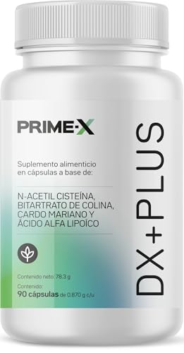 Productos Para El Hígado Graso, N-Acetil Cisteína (NAC), Bitartrato de Colina, Cardo Mariano (Silimarina) y Ácido Alfa Lipoico, glutatión DX+PLUS Primetech Nutrition
