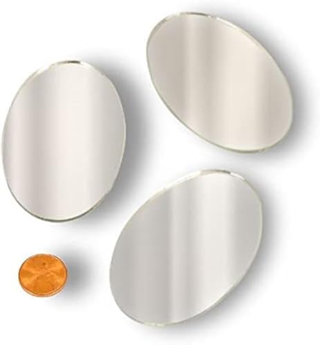 3 x 5 inch Craft Small Oval Mirrors 2 Pieces