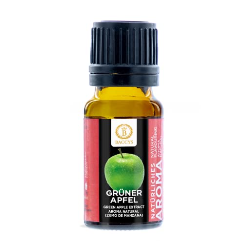 BACCYS Aromaextrakt Grüner Apfel, aromatische Tropfen mit intensivem Aroma für Getränke und zum Backen, vegan, zuckerfrei Cover