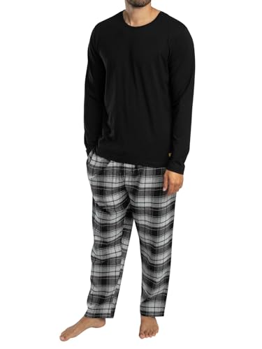 Ensemble pyjama long Lyle & Scott pour homme motif carreaux noirs