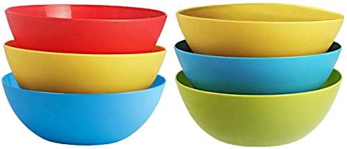 Kuber Industries Plastic Microwave Safe 6 Pieces Mixing Bowl Set- 1000 ML (Multi) – CTKTC037573
