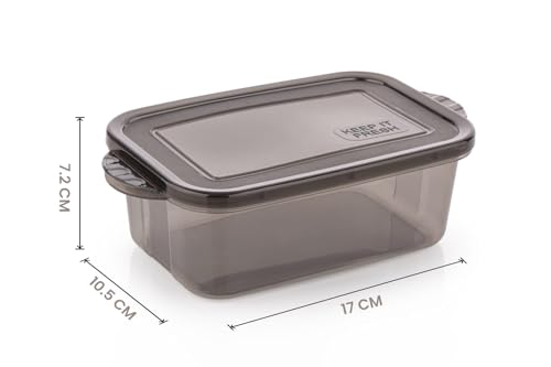 Image of Marve Fridge Storage Box 1100 ML 316 Plastic Food Storage Containers | Food Grade, Leakproof Kitchen Organizer | Freshness Locking, Microwavable & Freezer Safe, Brown With Lid (3 Pcs)