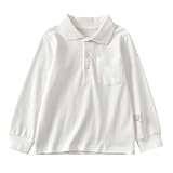 [RHOPEM] 子供服 キッズ 長袖 白 ブラウス フリル襟 女の子 シャツ 学生 フォーマル 通学 通園 90-170 (110, ホワイトB)