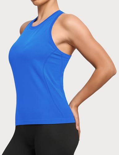 Missclub Workout Athletic Tank Tops for Women Seamless Stretch Running Tops Sleeveless Shirts for Gym Yoga Sports — view 4