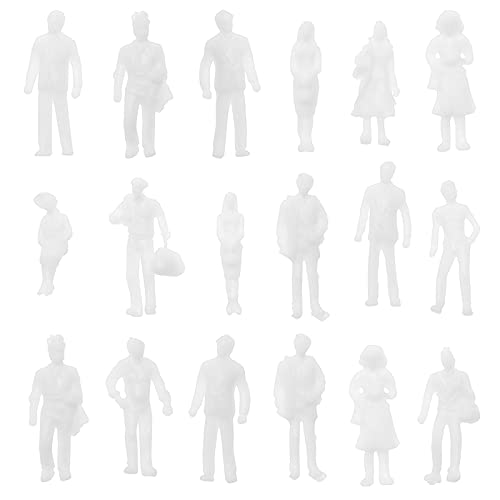 OTOTEC 100Pcs 1:300 White People Unpainted Figures Exquisite Miniature Character Models Decorative Accessories for DIY Making Mini Dollhouse Building