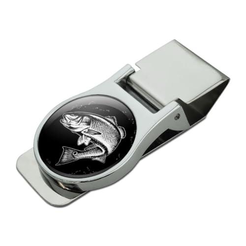 GRAPHICS & MORE Redfish Fishing Illustration Satin Chrome Plated Metal Money Clip