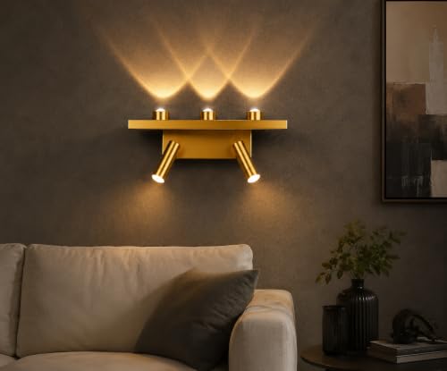 Image of FILLISKA LED Mirror /Picture /Vanity Light with Adjustable Colour and Luxurious Gold Finish (3+2 LED Luxurious Gold -985B)