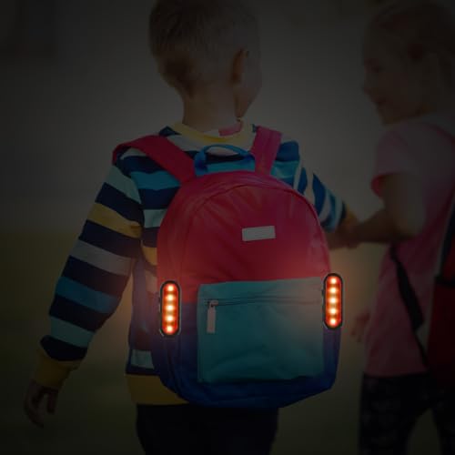 LED Blinklicht USB Aufladbar - 2er Sicherheit Licht Set für Kinder Schulranzen Nachtläufer Bergsteiger Hund Leuchtanhänger mit Clip - Dauerlicht und Blinklicht 3 Modes (Schwarz)