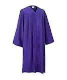 GradClassical Unisex Matte Graduation Gown Only for High School and Bachelor, Choir Robes for Church, Judge Costumes, Halloween Costumes (Purple 39'(4'6' ~ 4'8'))