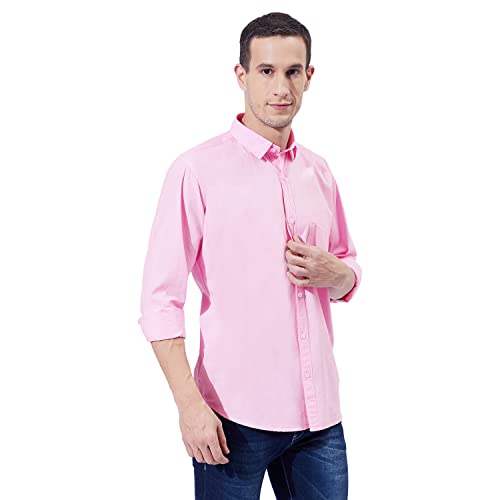 Image of Ben Martin Men's Cotton Regular Collar Shirt with Chest Pocket || Classic Collar, Slim Fit, Casual & Formal Wear || Soft & Breathable Fabric || Full Sleeve Shirt for Men