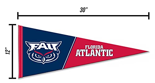 rico industries ncaa florida atlantic owls exclusive 1234 x 3034 soft felt pennant - ez to hang - home dcor game room man cave bed room