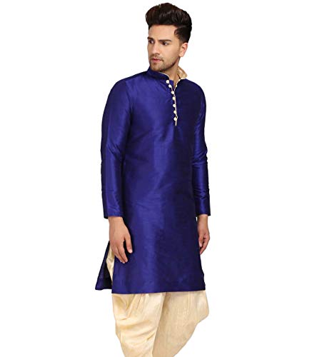 Image of Men's Ethnic Silk Loop Button Kurta