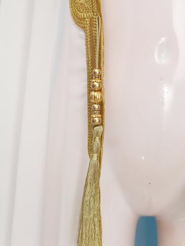 Boys Thobe Islamic Muslim Clothes Kimono Loose Abaya Long Sleeves Golden Lace Kaftan Cardigan4