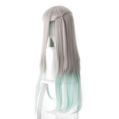 Perruque Nene Yashiro Hanako-Kun dégradé vert et blanc avec filet - 3