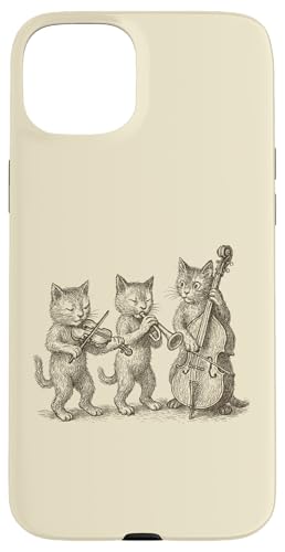 Chats Vintage Jouant de la Musique Coque pour iPhone 15 Plus
