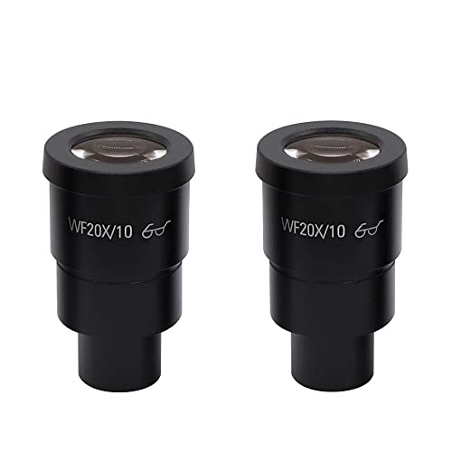 顕微鏡観察 WF10X/ WF20X 双眼三眼実体顕微鏡用広視野接眼レンズ 30MM インストールインターフェース単眼接眼レンズ(2pcs WF20X)