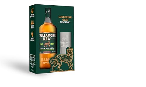 Tullamore Dew Irish Whiskey, 70cl – limitiertes Geschenkset mit Longdrinkglas