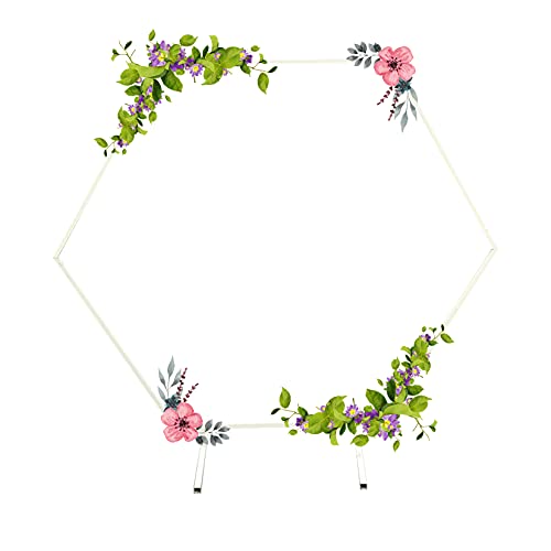 FDYD Arco de Boda Hexagonal para la Ceremonia de Fondo del Globo de la Fiesta del Soporte del Arco del Arco de la Fiesta de la Boda de la Boda,2m Cover