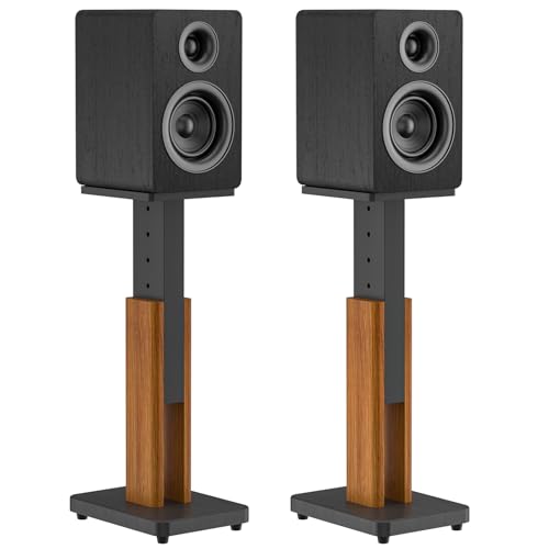 Height Adjustable Speaker Stands Pair with Most Satellite, Studio, Bookshelf Speakers - Floor Speaker Stands for Klipsch, Edifier, Yamaha, JBL Bookshelf Speaker Stands Holds 50Lbs with Cable Clips