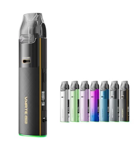 VOO POO Vmate Pro 2 Pod ブイメイト プロ2 ポッド ブープー System Kit 1500mAh 3ml 30W 電子タバコ Vape ベイプ スターターキット ニコチンフリー (Gilt Black)
