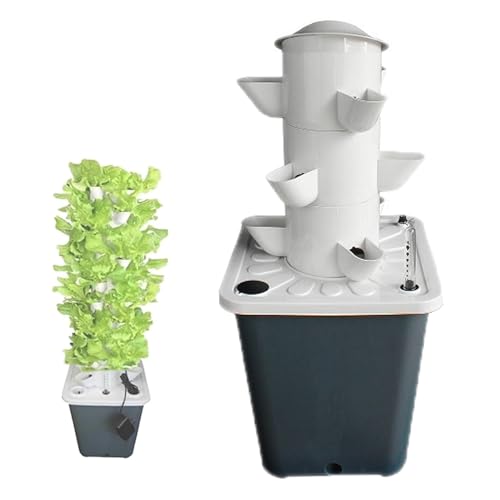 Sistema de cultivo hidropónico en torre de 10 a 30 cápsulas, kit de cultivo vertical para plantas de interior y exterior con bomba silenciosa para hierbas y verduras, cultivo sin tierra que ahorra e