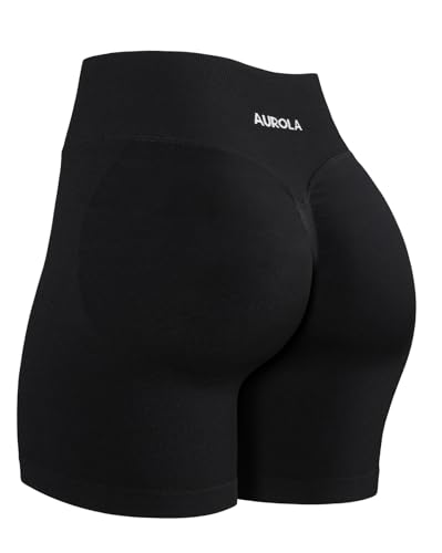 Image of AUROLA Influence Workout Shorts for Women,2.5 3.5 4.5 5.5 6.5 No Roll Up Squat Proof Scrunch Seamless Compression Gym Short