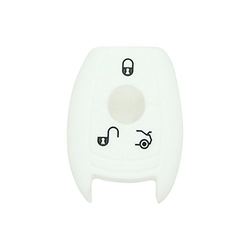 BROVACS Silicone Cover Protector Case Holder Skin Jacket Compatible with MERCEDES BENZ Smart Remote Key Fob 3 4 Button CV9950 White - Image 2