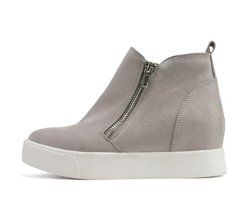 Image of Soda Taylor Hidden Wedge Sole Booties Ankle Heels Sneaker Shoes Side Zipper