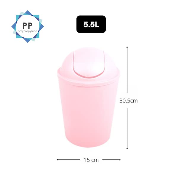 MSV Trash bin AKO 5,5l with Pastel flip lid, Baby Pink, 5,5 L - Image 2