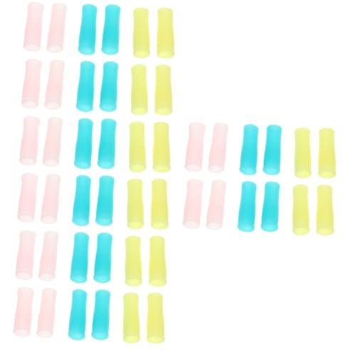 SOESFOUFU 4sets Silicone Cuticle Scissor Handle Sleeves Non-slip for Manicure Tools Trimmer Handle Cover 12pcs*4