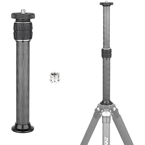 INNOREL ER252C Universal 10 Layers Carbon Fiber Tripod Center Column Extension Pole Extender-Tripod Two-Section Mid-Column Extension Rod Pole for Tripod Monopod DSLR Camera 25.6mm Tube Cover