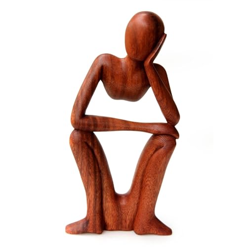 NOVICA Artisan Handmade Wood Sculpture Modern Abstract Balinese Brown Indonesia