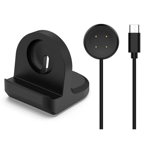 Compact Stand Compatible with Google Pixel Watch 2 Nightstand Mode-Support Charger Bracket Integrated Cable Management Slot Charging Stand Package Silicone Bracket (Type c Charging Suite Black)