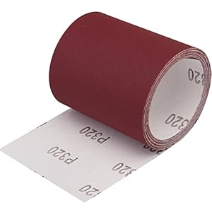 SIQUK 320 Grit Sandpaper Roll 5m x 93mm Aluminum Oxide Sanding Paper for Automotive and Woodwork