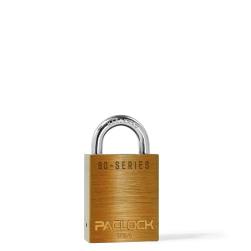 Image of PACLOCK's SR-90A Padlock, 3 /4 inch Tall Hardened Steel Shackle, High Performance 6-Pin Cylinder, Keyed Differently w / 2 Keys, Orange